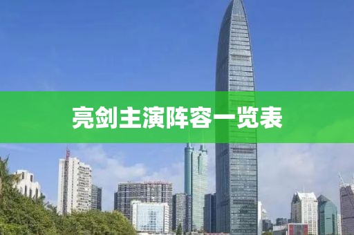 亮剑主演阵容一览表