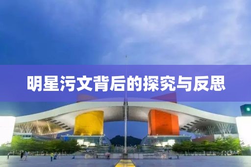 明星污文背后的探究与反思
