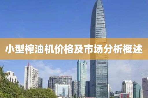 小型榨油机价格及市场分析概述