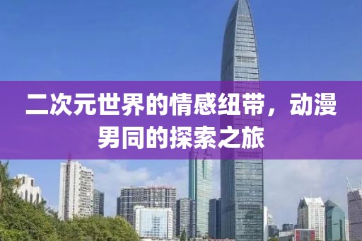 二次元世界的情感纽带，动漫男同的探索之旅
