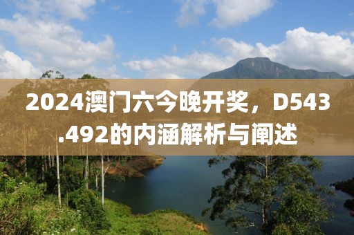 2024澳门六今晚开奖，D543.492的内涵解析与阐述