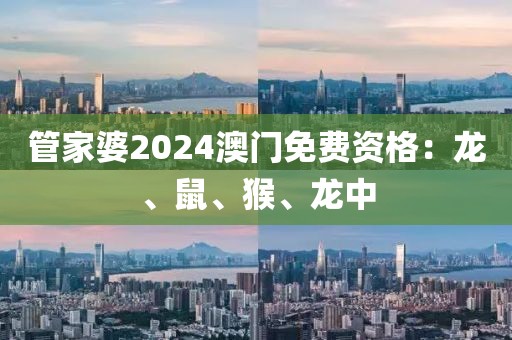 管家婆2024澳门免费资格：龙、鼠、猴、龙中