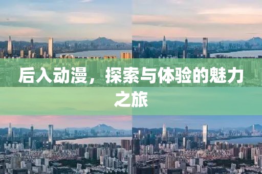 后入动漫，探索与体验的魅力之旅