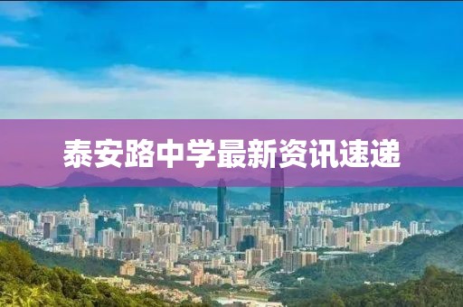 泰安路中学最新资讯速递