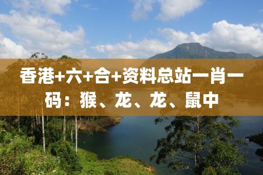 香港+六+合+资料总站一肖一码：猴、龙、龙、鼠中