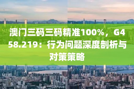 澳门三码三码精准100%，G458.219：行为问题深度剖析与对策策略
