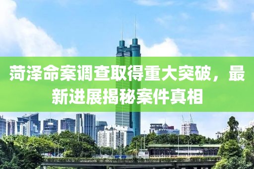 菏泽命案调查取得重大突破，最新进展揭秘案件真相
