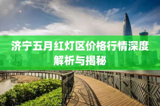 济宁五月红灯区价格行情深度解析与揭秘