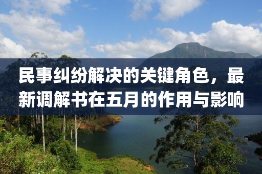 民事纠纷解决的关键角色，最新调解书在五月的作用与影响