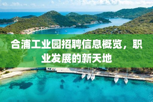 合浦工业园招聘信息概览，职业发展的新天地