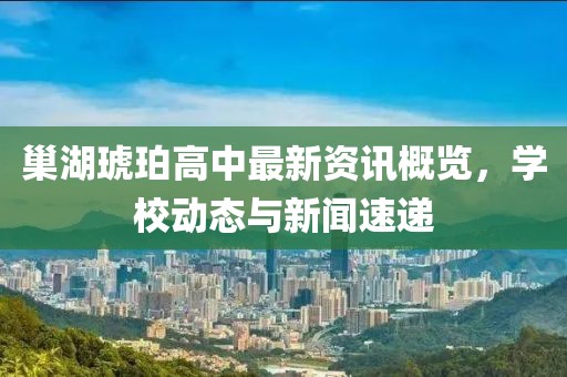 巢湖琥珀高中最新资讯概览，学校动态与新闻速递
