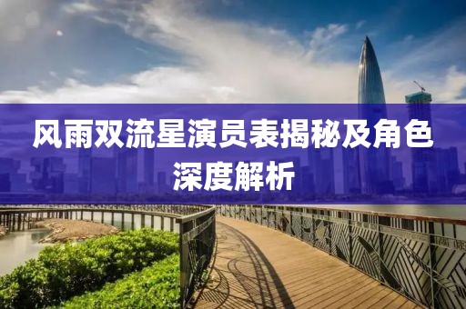 风雨双流星演员表揭秘及角色深度解析