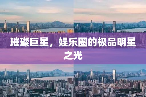璀璨巨星，娱乐圈的极品明星之光