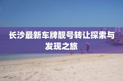 长沙最新车牌靓号转让探索与发现之旅