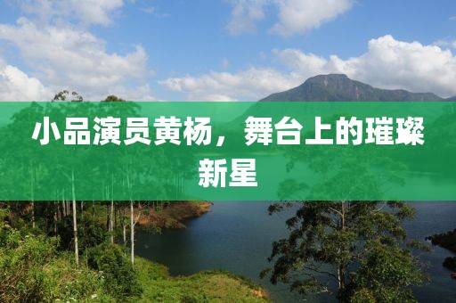 小品演员黄杨，舞台上的璀璨新星