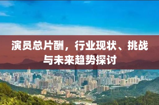 演员总片酬，行业现状、挑战与未来趋势探讨