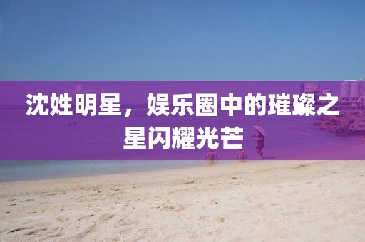 沈姓明星，娱乐圈中的璀璨之星闪耀光芒