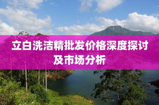 立白洗洁精批发价格深度探讨及市场分析