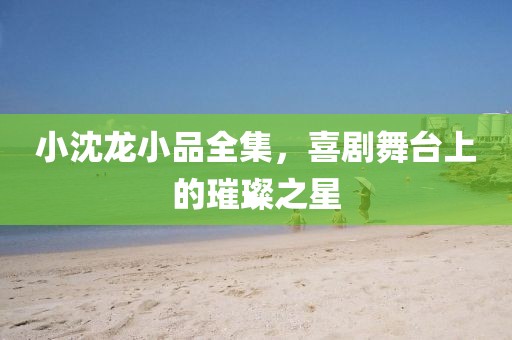 小沈龙小品全集，喜剧舞台上的璀璨之星