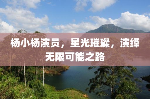 杨小杨演员，星光璀璨，演绎无限可能之路