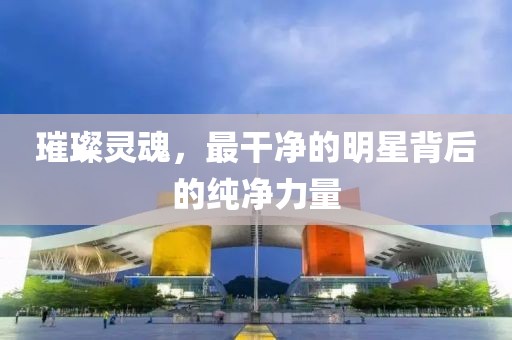 璀璨灵魂，最干净的明星背后的纯净力量