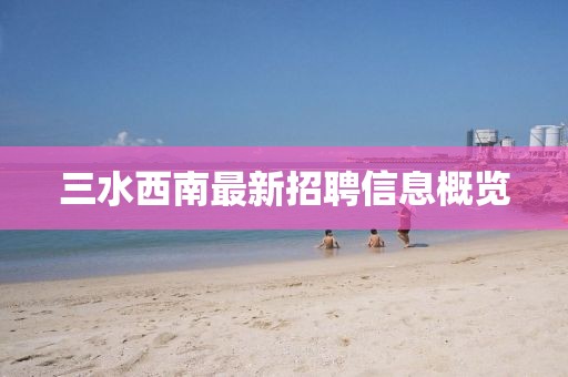 三水西南最新招聘信息概览