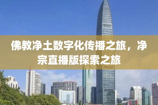 佛教净土数字化传播之旅，净宗直播版探索之旅