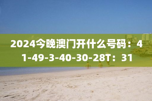 2024今晚澳门开什么号码：41-49-3-40-30-28T：31