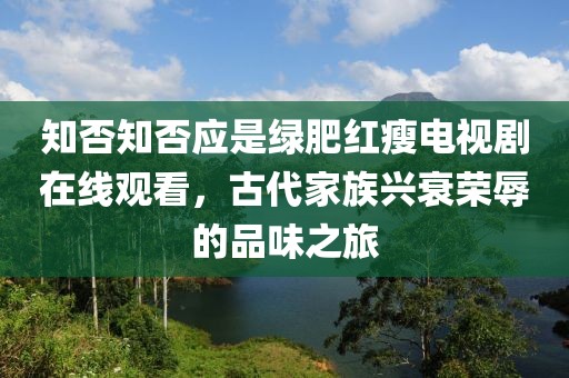 知否知否应是绿肥红瘦电视剧在线观看，古代家族兴衰荣辱的品味之旅